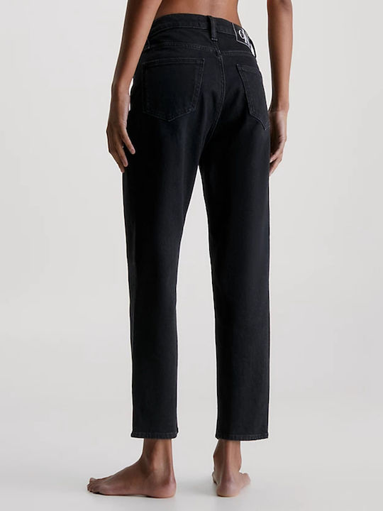 Calvin Klein Women's Jean Trousers in Mom Fit Black