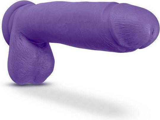 Blush Bold Huge Glass Dildo with Balls and Suction Cup Purple 27cm