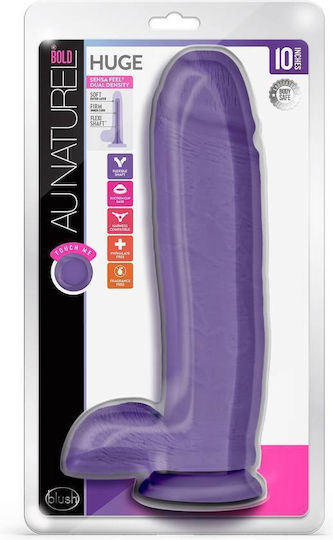 Blush Bold Huge Glass Dildo with Balls and Suction Cup Purple 27cm