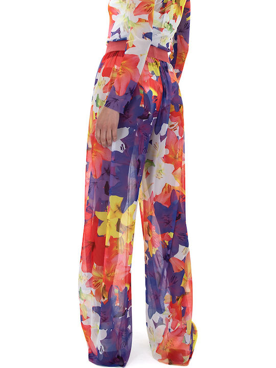 C. Manolo Femei Material textil Pantaloni largi cu elastic Largă Violet