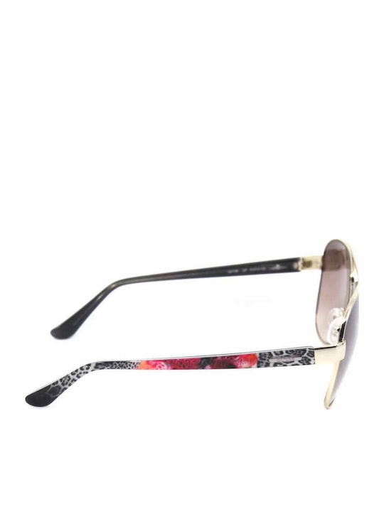 Guess Women's Sunglasses with Gold Metal Frame and Brown Gradient Lens GU7384 32F