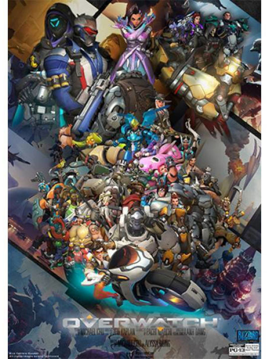 Takeposition Φούτερ με Κουκούλα H-cool Overwatch Poster σε Μαύρο χρώμα