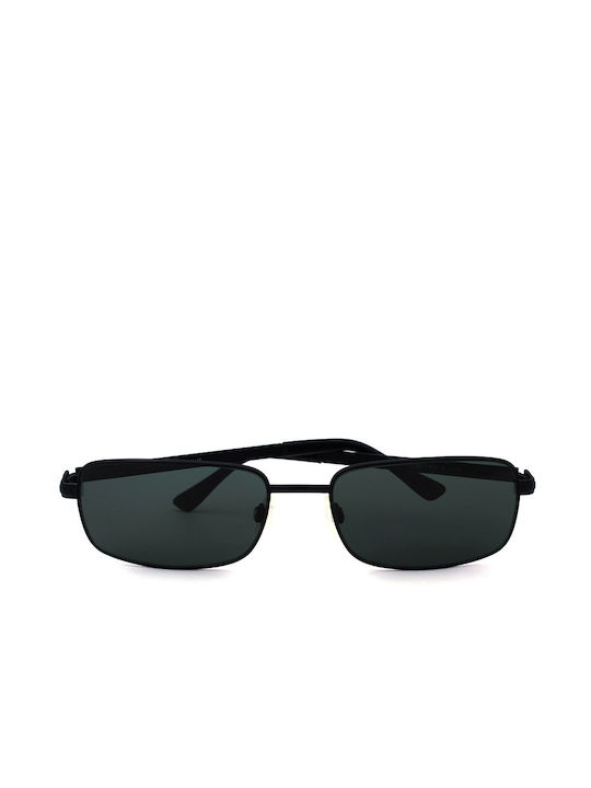 Babylon Men's Sunglasses with Black Metal Frame and Black Lens B322 C12