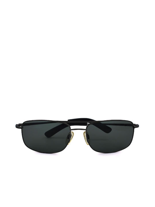 Babylon Men's Sunglasses with Black Metal Frame and Black Lens B228 C299