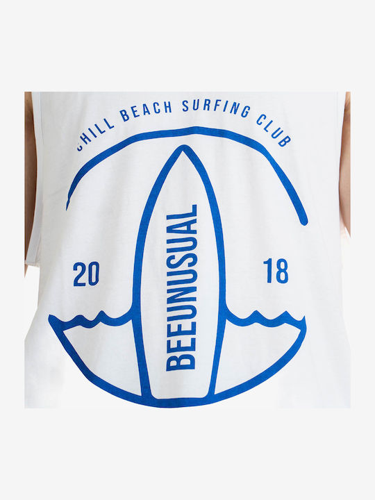 Bee Unusual Chill Beach Surf Club White Men's Blouse