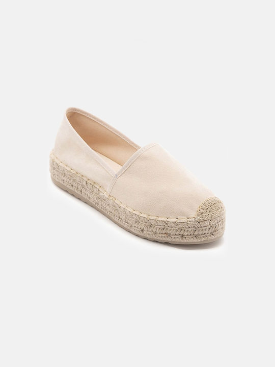 InShoes Women's Suede Espadrilles Beige 699S6606