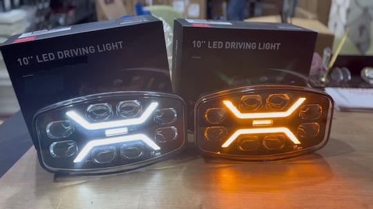 Правоъгълен Водоустойчив Автомобилен LED Фар Honda e 10 - 30V 48W 24.5cm с Бяла Светлина 1бр