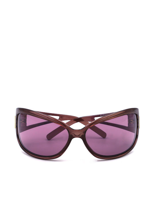 Givenchy Women's Sunglasses with Burgundy Plastic Frame and Pink Lens SGV574 6QP