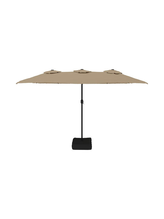 Squared Plastic Brown Parasol 4.49x2.65xH2.45m