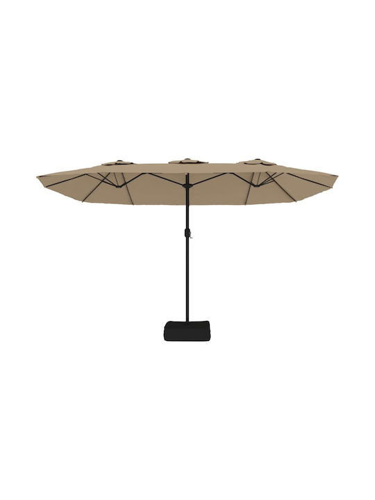 Squared Plastic Brown Parasol 4.49x2.65xH2.45m