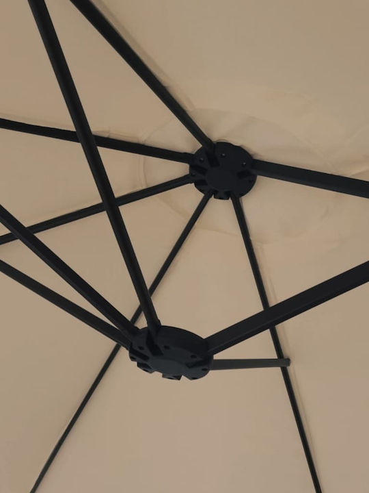 Squared Plastic Brown Parasol 4.49x2.65xH2.45m