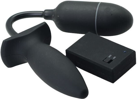 Toyz4lovers Πρωκτική Σφήνα με Δυνατότητα Ασύρματης Λειτουργίας και Δόνηση Μαύρη