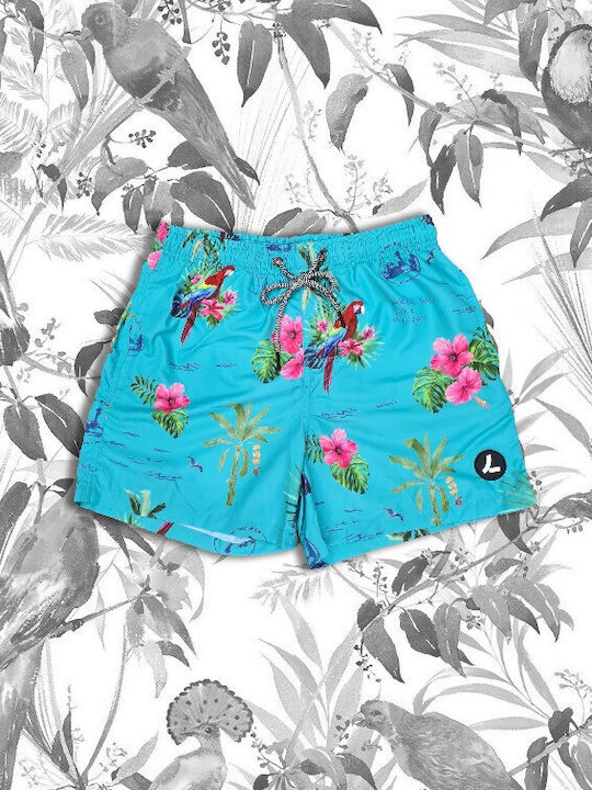 Losan Herren Badebekleidung Shorts Grün Blumen