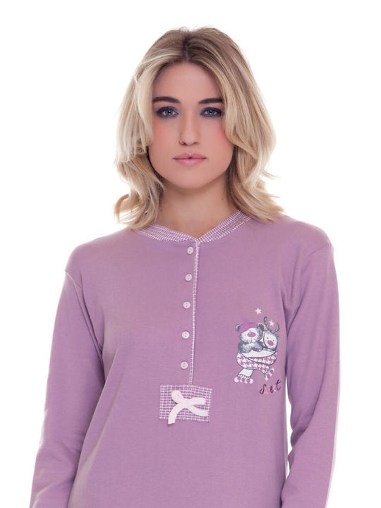 MyPi Nightwear Long Sleeve Sweet in Purple color