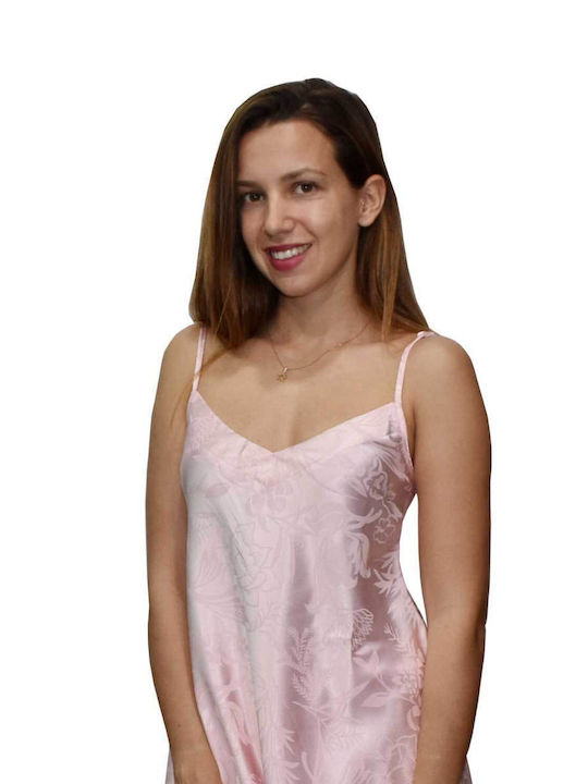 Secret Point Pajama Pijama din satin "Baby Doll" în culoarea roz moale