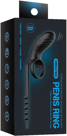 Kinksters Vibrating Cock Ring Schwanz Silikon Schwarz