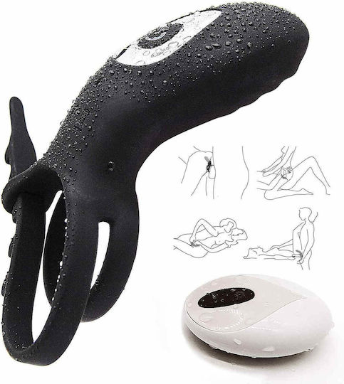 Kinksters Vibrating Cock Ring Schwanz Silikon Schwarz
