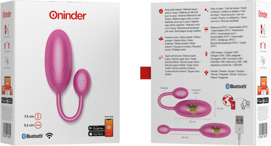 Oninder Mini Δονητής Egg με Απομακρυσμένο Έλεγχο 7.5cm Ροζ