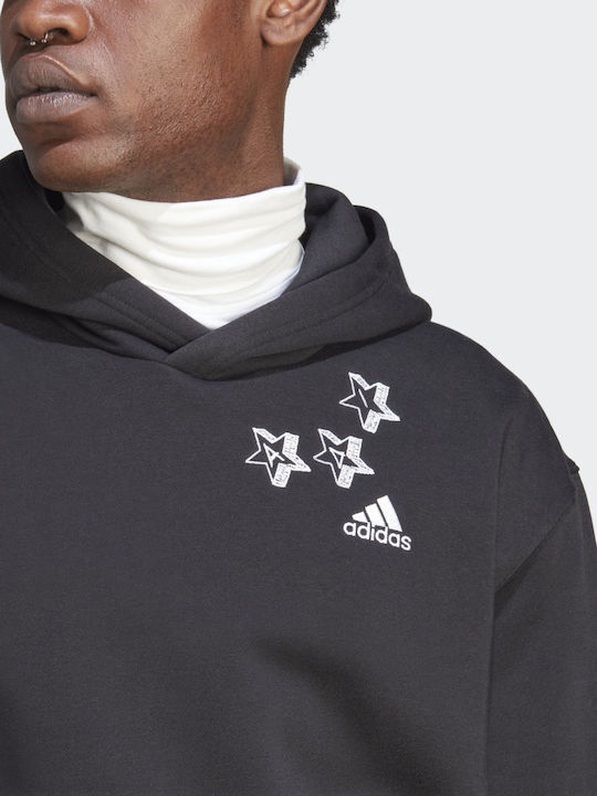 Adidas Men's Sweatshirt with Hood Black