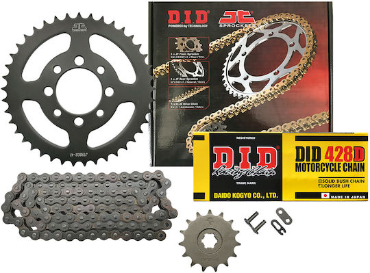 JT Sprockets Σετ Γρανάζια Αλυσίδα για Modenas Kriss 125
