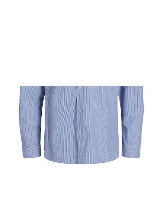 Jack & Jones Men's Shirt Long Sleeve Cotton Striped Blue