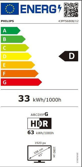 Philips Smart Τηλεόραση 43" Full HD LED PFS6808 HDR (2022) 43PFS6808/12