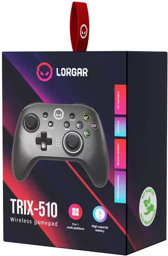 Lorgar Trix 510 Ασύρματο Gamepad για Android / PC / PS3 / Switch Μαύρο