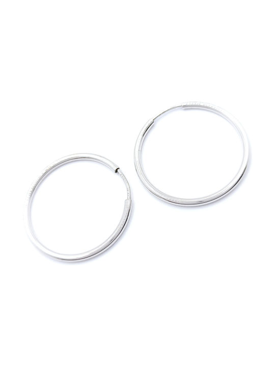 PS Silver Earrings Hoops made of Platinum