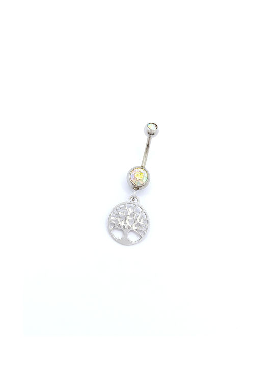 PS Silver Navel Earring made of Silver with Stones