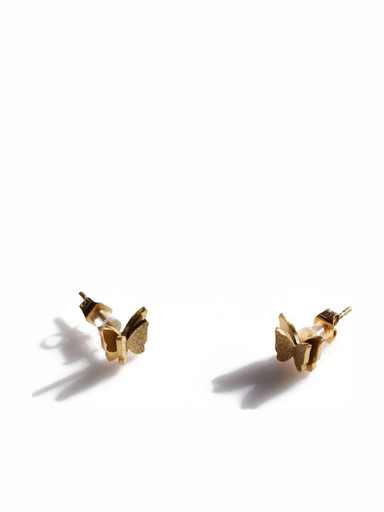 Bizoutaki Earrings made of Steel Gold Plated