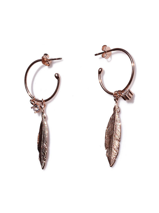 Bizoutaki Earrings Hoops made of Silver with Stones