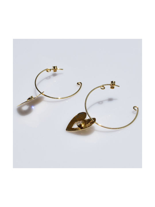 Bizoutaki Earrings Hoops made of Silver with Stones