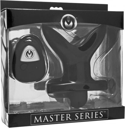 Master Series Ass Anchor Anal Plug mit kabelloser Funktion und Vibration Schwarz