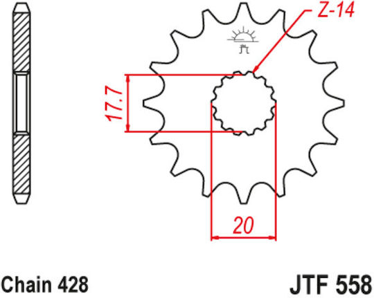 JT Sprockets Front Sprocket 15 Teeth for Yamaha DT 125