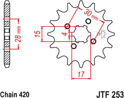 JT Sprockets Vorderes Ritzel für Honda Innova 125