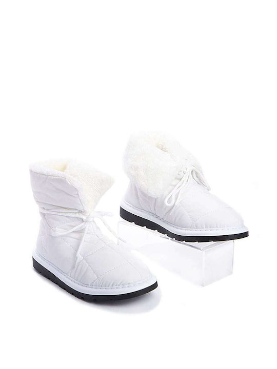 Keep Fred Women's Ankle Boots with Fur White