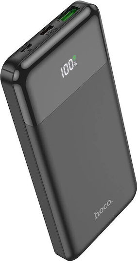 Hoco J102 Външна Батерия 10000mAh 20W с USB-A Изходен Порт и USB-C Изходен Порт Power Delivery / Бързо Зареждане Черна
