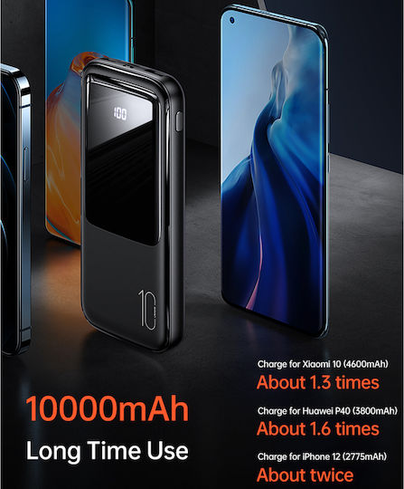 Usams PB58 Power Bank 10000mAh mit 2 USB-A Anschlüssen Schwarz