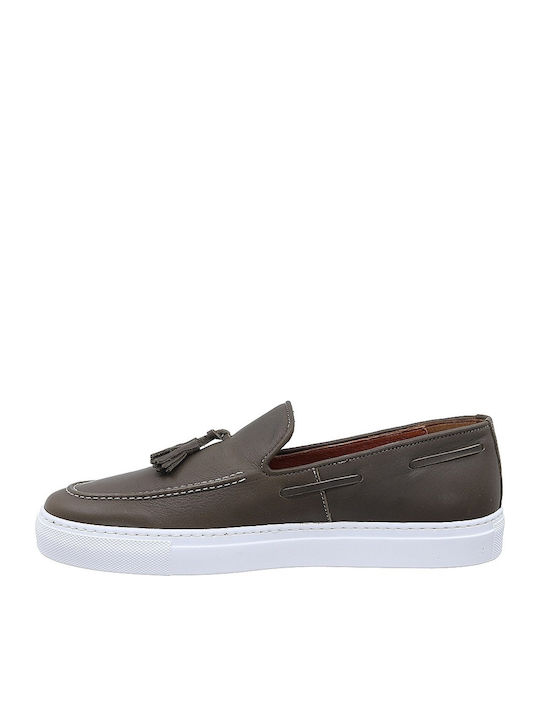 Δερμάτινα Ανδρικά Loafers σε Πράσινο Χρώμα
