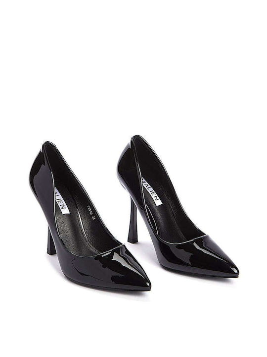 Keep Fred Patent Leather Pointed Toe Stiletto Black High Heels