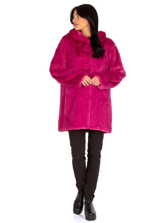 Women's Short Fur Fuchsia