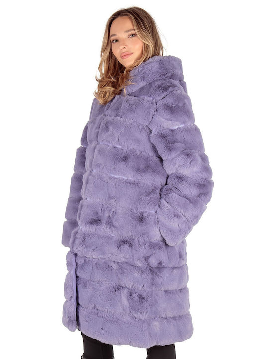 Silia D Women's Long Fur Purple