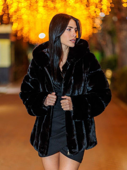 Women's Short Fur Black