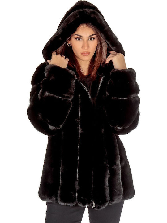 Women's Short Fur Black