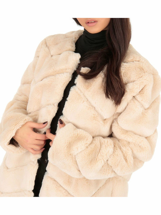 Frauen Pelz Beige