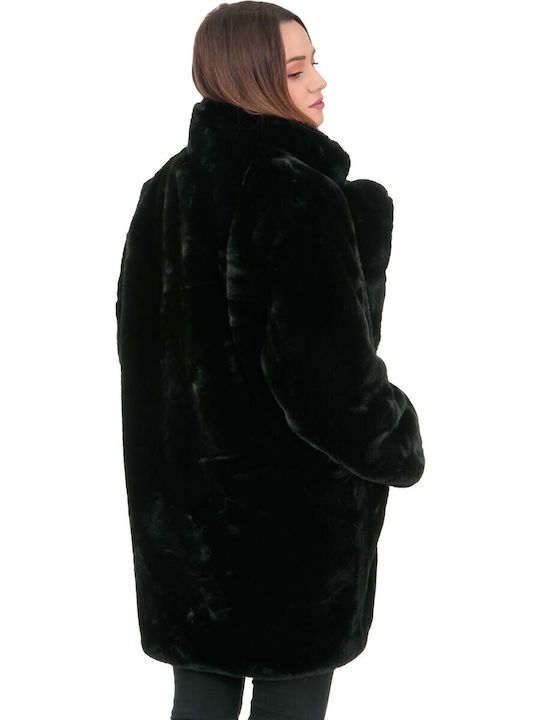 Frauen Pelz Schwarz FUR-1800 (BLK)