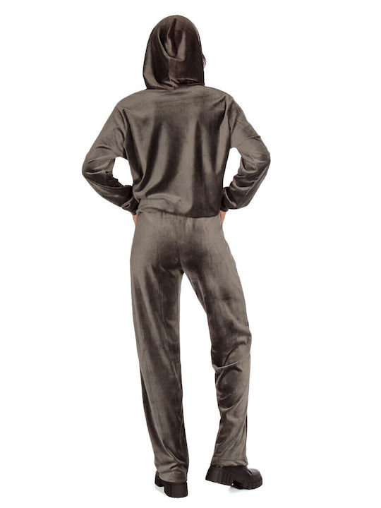 Sweatpants Set Velvet Gray