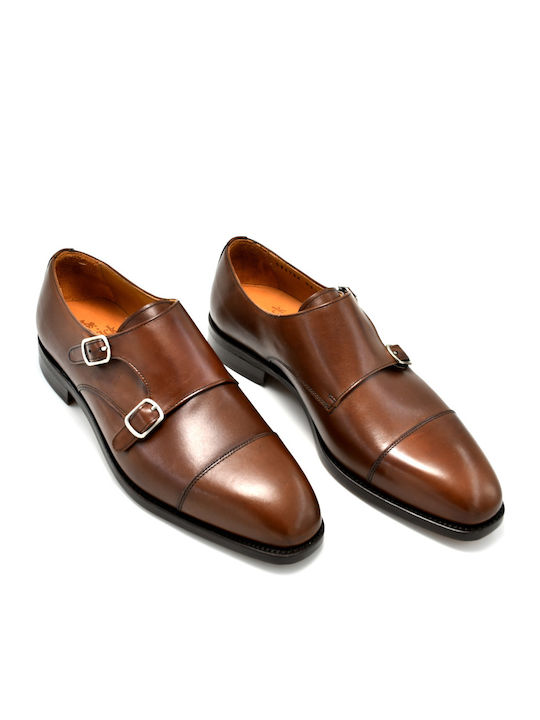 Berwick Din piele Pantofi Monk pentru bărbați Maro