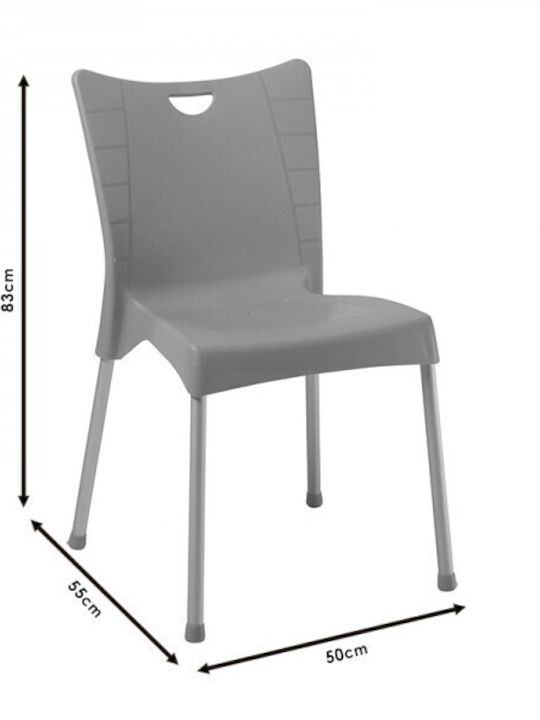 Outdoor-Stuhl Kunststoff Crafted Dark Blue-Aluminium Grey 50x55x83εκ.