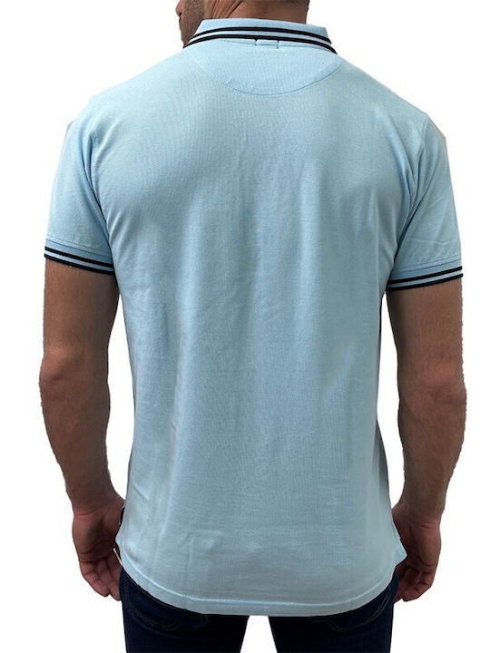 Dors Men's Short Sleeve Blouse Polo Light Blue